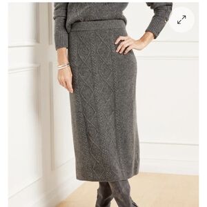Talbots Charcoal Cable Knit Maxi Skirt